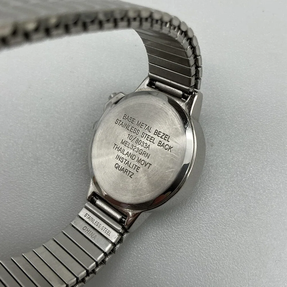 Anne Klein Womens Watch 25mm White Dial Silver Tone Stretch New Battery